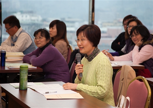 淡水、台北與蘭陽校園視訊連線同步舉行99學年度全面品質管理研習會。