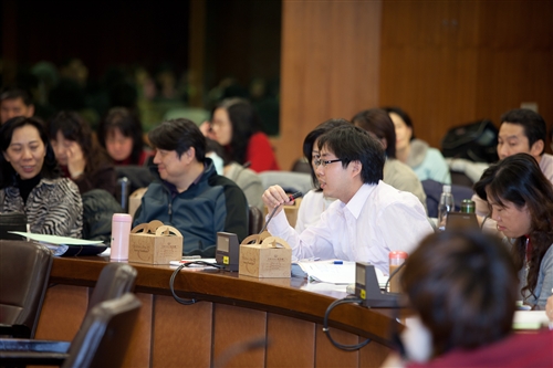 淡水、台北與蘭陽校園視訊連線同步舉行99學年度全面品質管理研習會。