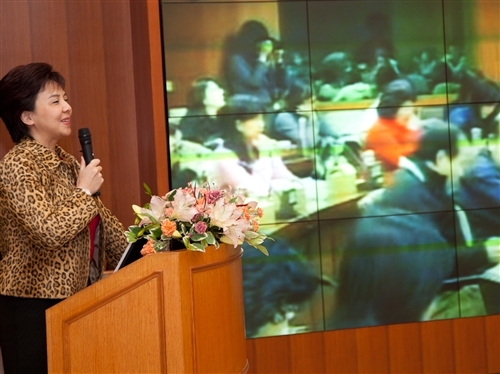 淡水、台北與蘭陽校園視訊連線同步舉行99學年度全面品質管理研習會。