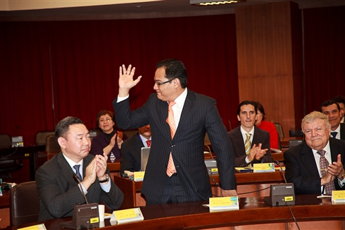 本校成立全國首創的跨國遠距教學碩專班，招收中南美洲友邦在職菁英。