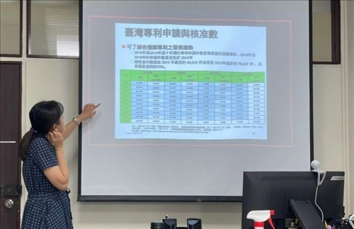 董蕙茹老師從臺灣專利數量來介紹公司