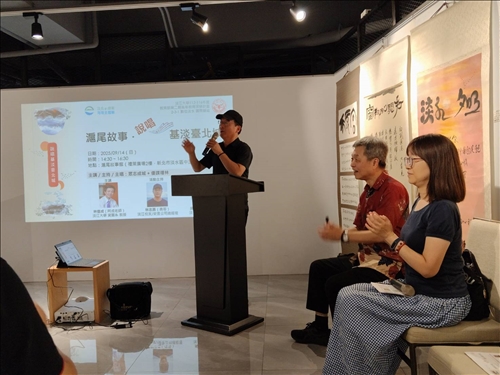 說唱講座活動主持人林志勇、主講人林信成與主唱人吳理莉