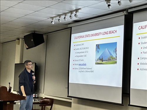 洪復一老師介紹加州州立大學長堤分校、維諾納大學